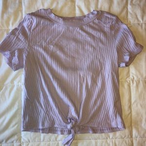 Lilac Crop Top w/Tie